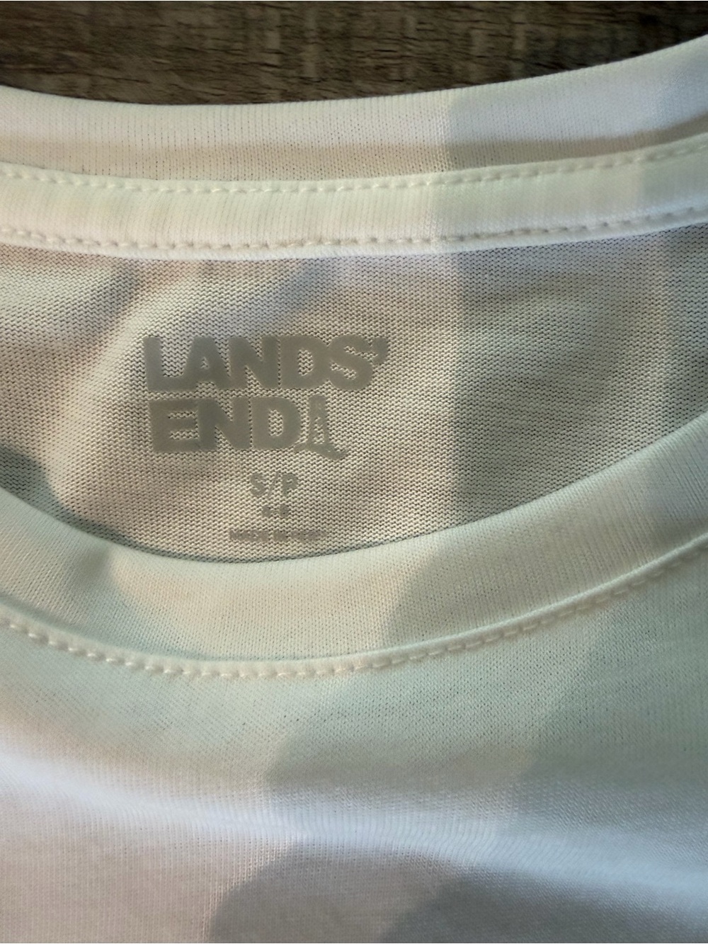 Lands' End Wonen’s Suprima Classic White Crew Neck T-Shirt S 100% cotton - Picture 2 of 2